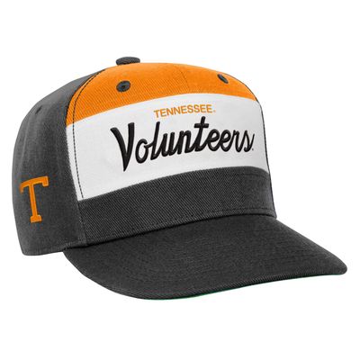 Youth Mitchell & Ness White/Black Tennessee Volunteers Retro Sport Color Block Script Snapback Hat