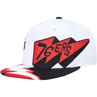 Youth Mitchell & Ness White Philadelphia 76ers Hardwood Classics Fast Times Snapback Hat