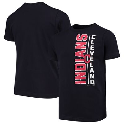 Youth Navy Cleveland Indians Side T-Shirt