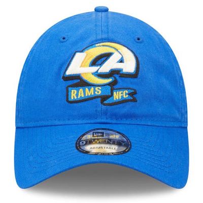 Youth New Era Royal Los Angeles Rams 2022 Sideline Adjustable 9TWENTY Hat