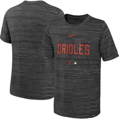 Youth Nike Black Baltimore Orioles Authentic Collection Velocity Practice Performance T-Shirt