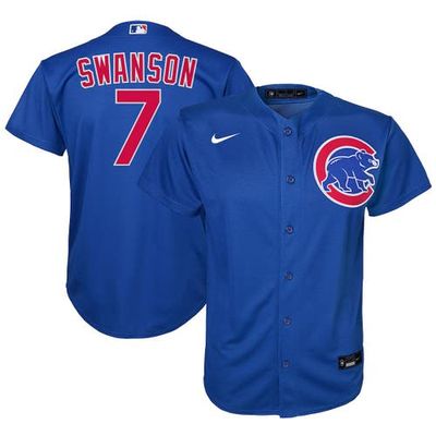 Youth Nike Dansby Swanson Royal Chicago Cubs Alternate Replica Player Jersey
