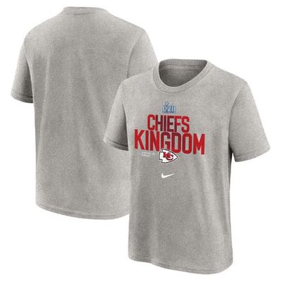 Youth Nike Heather Gray Kansas City Chiefs Super Bowl LVII Champions Local T-Shirt