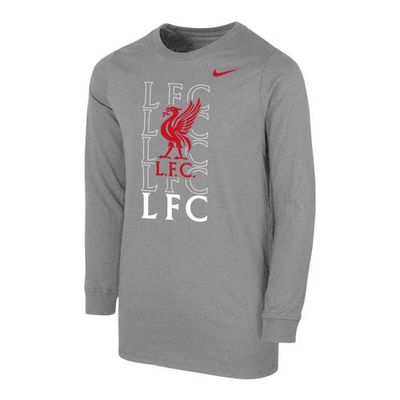 Youth Nike Heather Gray Liverpool Repeat Core Long Sleeve T-Shirt
