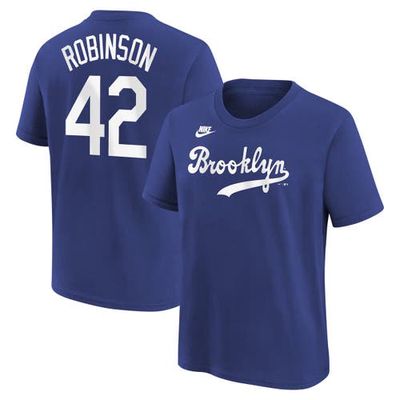 Youth Nike Jackie Robinson Royal Brooklyn Dodgers Cooperstown Collection Name & Number T-Shirt