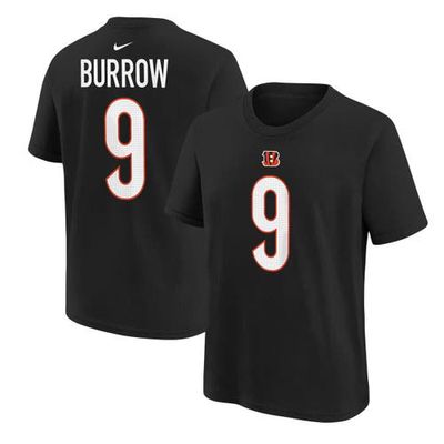 Youth Nike Joe Burrow Black Cincinnati Bengals Player Name & Number T-Shirt in Orange