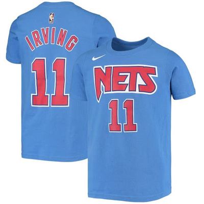 Youth Nike Kyrie Irving Light Blue Brooklyn Nets Hardwood Classics Name & Number T-Shirt
