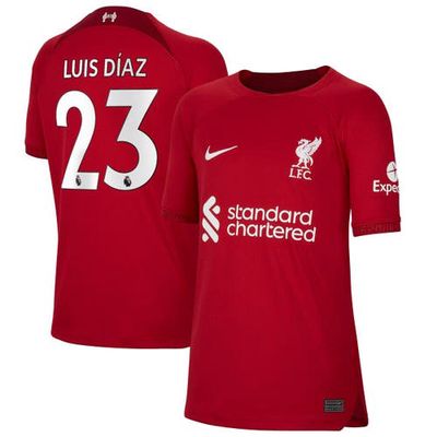Youth Nike Luis Diaz Red Liverpool 2022/23 Home Breathe Stadium Replica Player Jersey