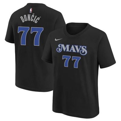 Youth Nike Luka Dončić Black Dallas Mavericks 2023/24 City Edition Name & Number T-Shirt