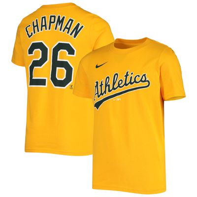 Youth Nike Matt Chapman Gold Oakland Athletics Name & Number T-Shirt