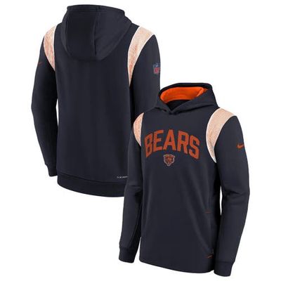 Youth Nike Navy Chicago Bears Sideline Fleece Performance Pullover Hoodie
