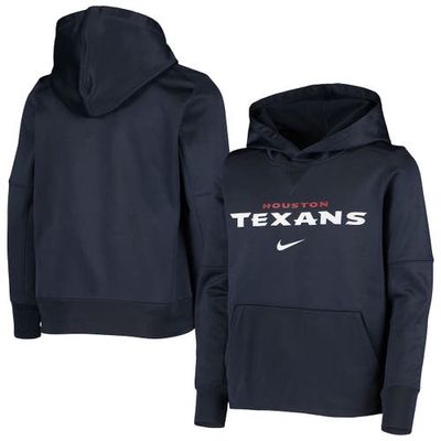 Youth Nike Navy Houston Texans Wordmark Pullover Hoodie
