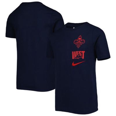 Youth Nike Navy New Orleans Pelicans Vs Block Essential T-Shirt