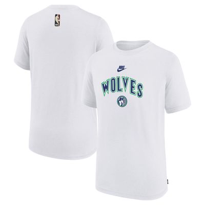 Youth Nike NBA White Minnesota Timberwolves 2023/24 Classic Edition Authentic Pregame Shooting T-Shirt
