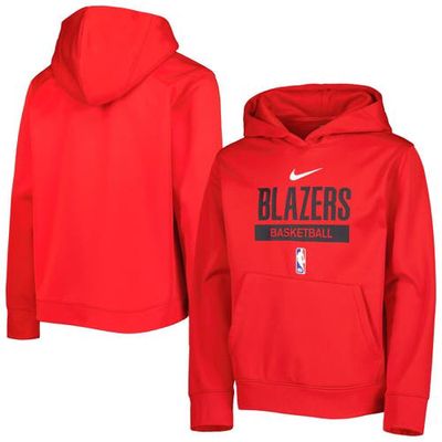 Youth Nike Red Portland Trail Blazers Spotlight Practice Performance Pullover Hoodie