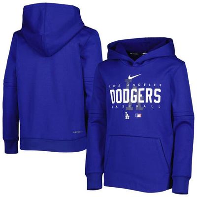 Youth Nike Royal Los Angeles Dodgers Pregame Performance Pullover Hoodie