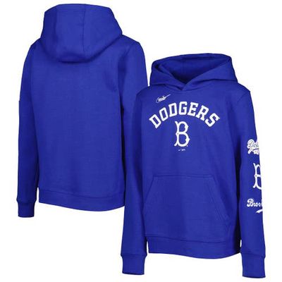 Youth Nike Royal Los Angeles Dodgers Rewind Lefty Pullover Hoodie