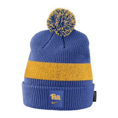 Youth Nike Royal Pitt Panthers Cuffed Knit Hat with Pom