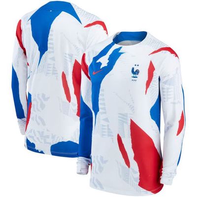 Youth Nike White France National Team Pre-Match Performance Long Sleeve T-Shirt
