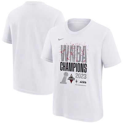 Youth Nike White Las Vegas Aces 2023 WNBA Finals Champions Authentic Parade T-Shirt