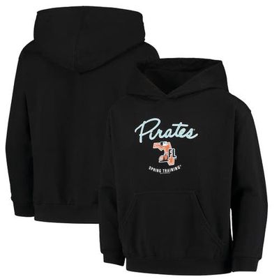 Youth Soft as a Grape Black Pittsburgh Pirates Spring Training Script State Pullover Hoodie