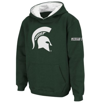 Youth Stadium Athletic Green Michigan State Spartans Big Logo Pullover Hoodie