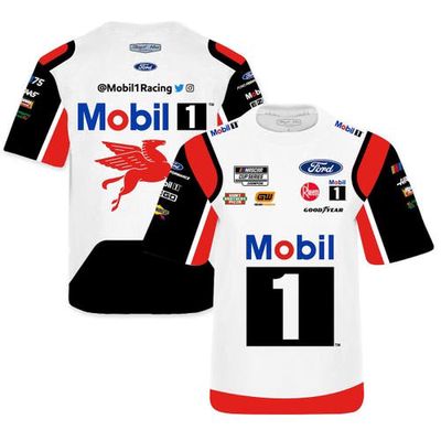 Youth Stewart-Haas Racing Team Collection White Kevin Harvick Mobil 1 Sublimated Team Uniform T-Shirt