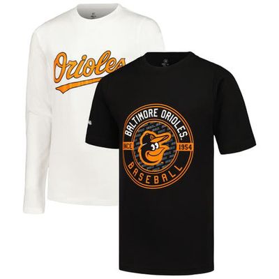Youth Stitches Black/White Baltimore Orioles T-Shirt Combo Set