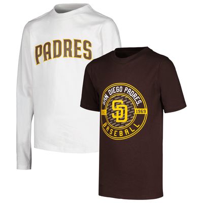 Youth Stitches Brown/White San Diego Padres T-Shirt Combo Set