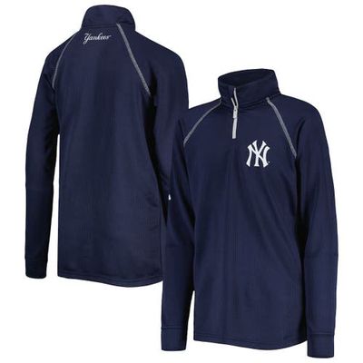 Youth Stitches Navy New York Yankees Team Raglan Quarter-Zip Jacket