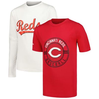 Youth Stitches Red/White Cincinnati Reds T-Shirt Combo Set