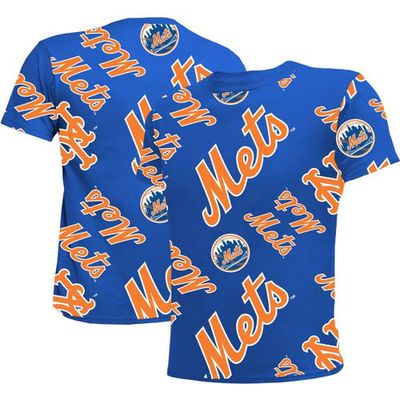 Youth Stitches Royal New York Mets Allover Team T-Shirt