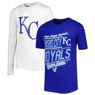 Youth Stitches Royal/White Kansas City Royals Combo T-Shirt Set
