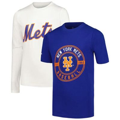 Youth Stitches Royal/White New York Mets T-Shirt Combo Set
