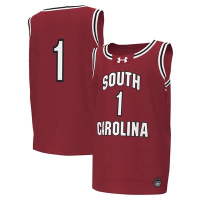 Youth Under Armour #1 Garnet South Carolina Gamecocks Replica Basketball Jersey