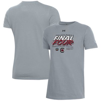Youth Under Armour  Gray South Carolina Gamecocks 2023 NCAA Women's Basketball Tournament March Madness Final Four Regional Champions Locker Room T-Shirt