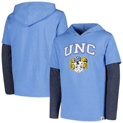 Youth Wes & Willy Light Blue North Carolina Tar Heels Tri-Blend Long Sleeve Hoodie T-Shirt