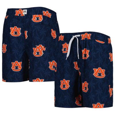 Youth Wes & Willy Navy Auburn Tigers Palm Tree Swim Shorts