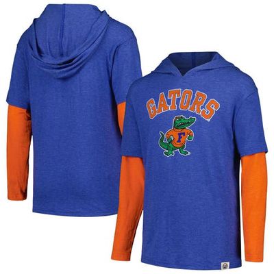 Youth Wes & Willy Royal Florida Gators Tri-Blend Long Sleeve Hoodie T-Shirt
