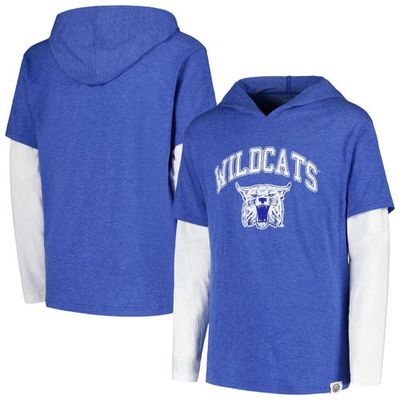 Youth Wes & Willy Royal Kentucky Wildcats Tri-Blend Long Sleeve Hoodie T-Shirt