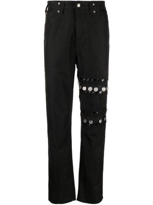 Youths In Balaclava coin-detail straight-leg jeans - Black