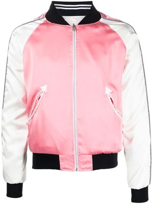 Youths In Balaclava embroidered panelled bomber jacket - Pink