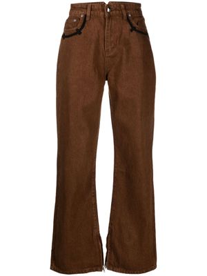 Youths In Balaclava high-rise straight-leg trousers - Brown
