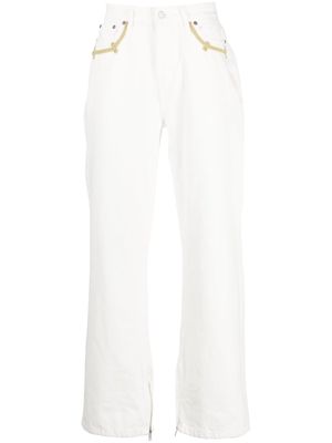 Youths In Balaclava high-rise straight-leg trousers - White