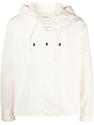 Youths In Balaclava lace-up Hooded-Parka jacket - White