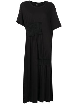 Y's Aran-knit midi T-shirt dress - Black