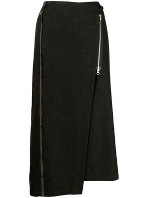 Y's asymmetric cotton skirt - Black