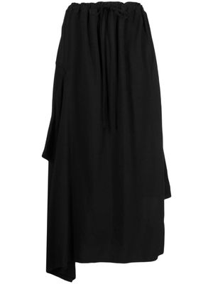 Y's asymmetric cut-out midi skirt - Black