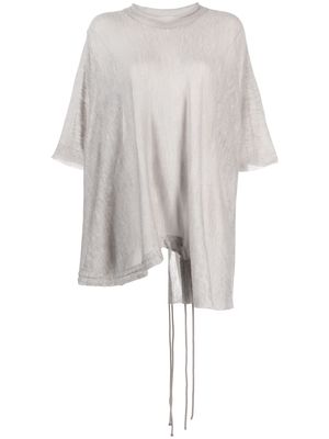 Y's asymmetric-design short-sleeve T-shirt - Grey