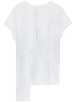 Y's asymmetric-hem cotton T-shirt - White